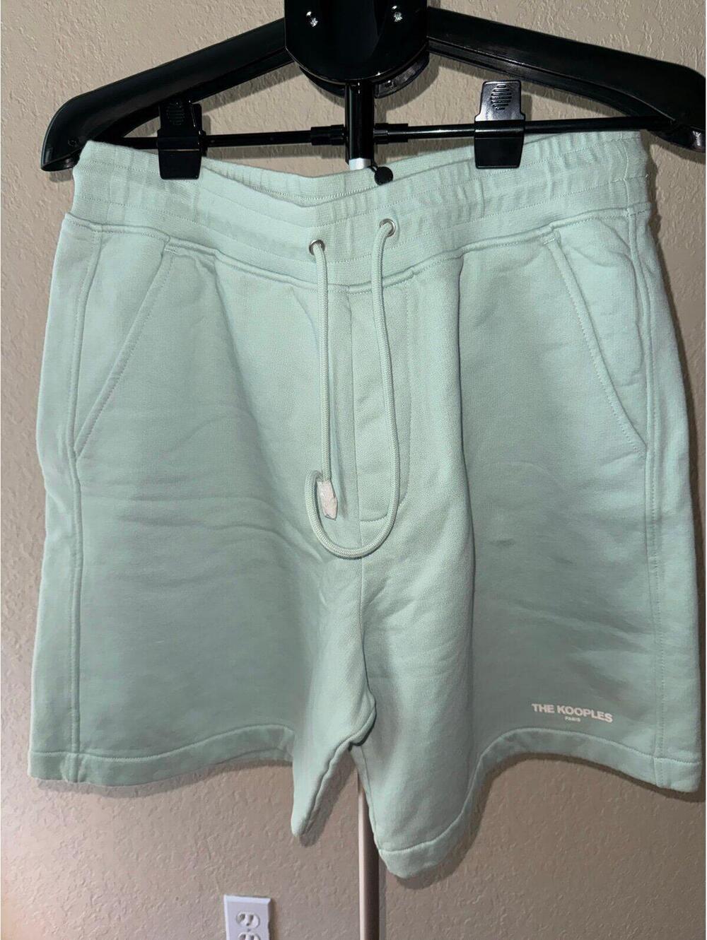 The Kooples Logo Sweat Shorts Mint Green 8” Inseam Size L NWT